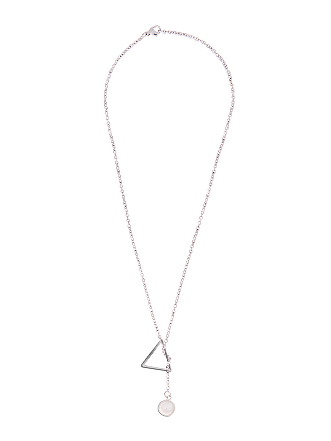 Moon Dust Silver-Toned Geometric Contemporary Pendent
