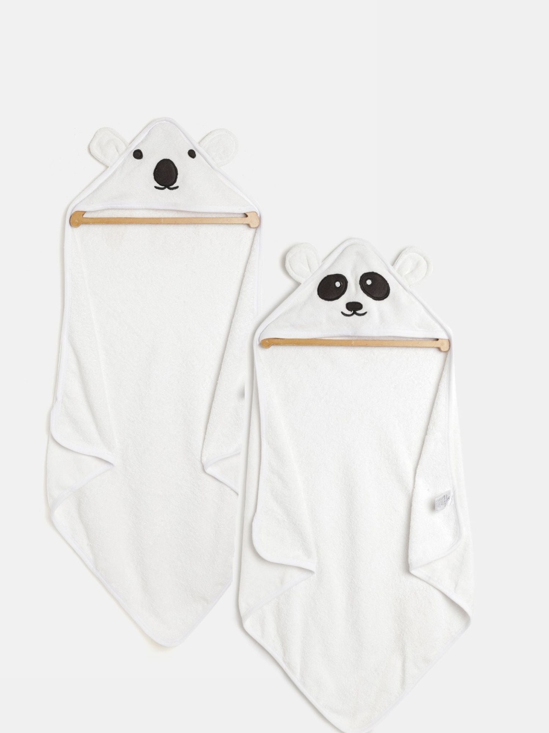 

cherrytoes Set Of 2 White Solid Organic Cotton Bath Towel Set