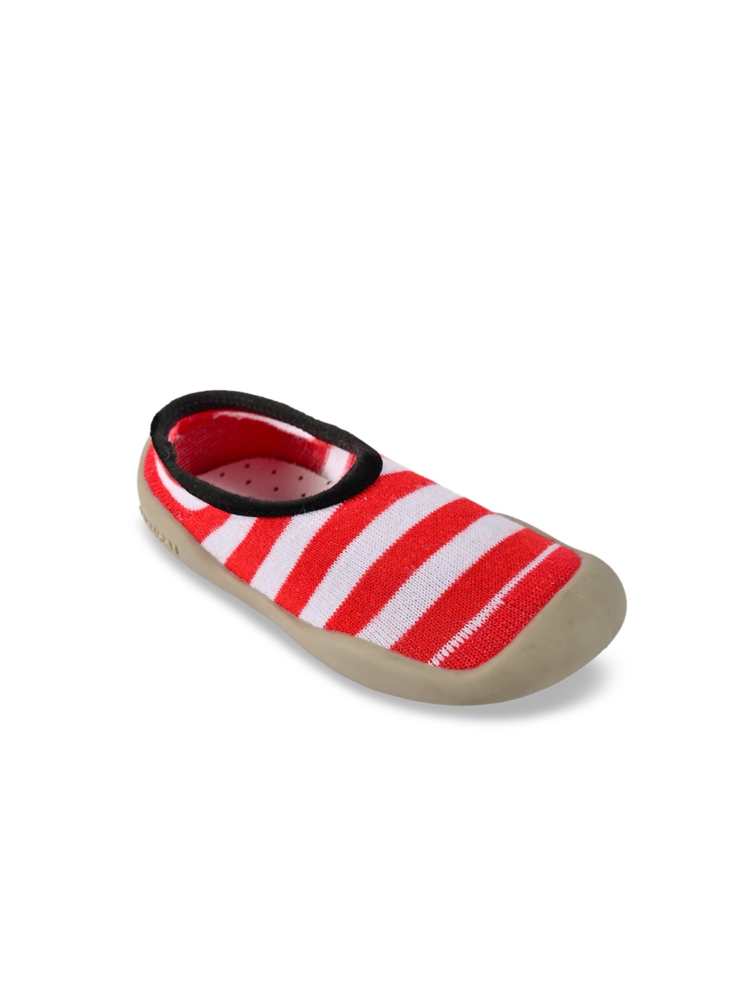 

Yellow Bee Infant Kids Red & White Striped Anti-Skid Booties