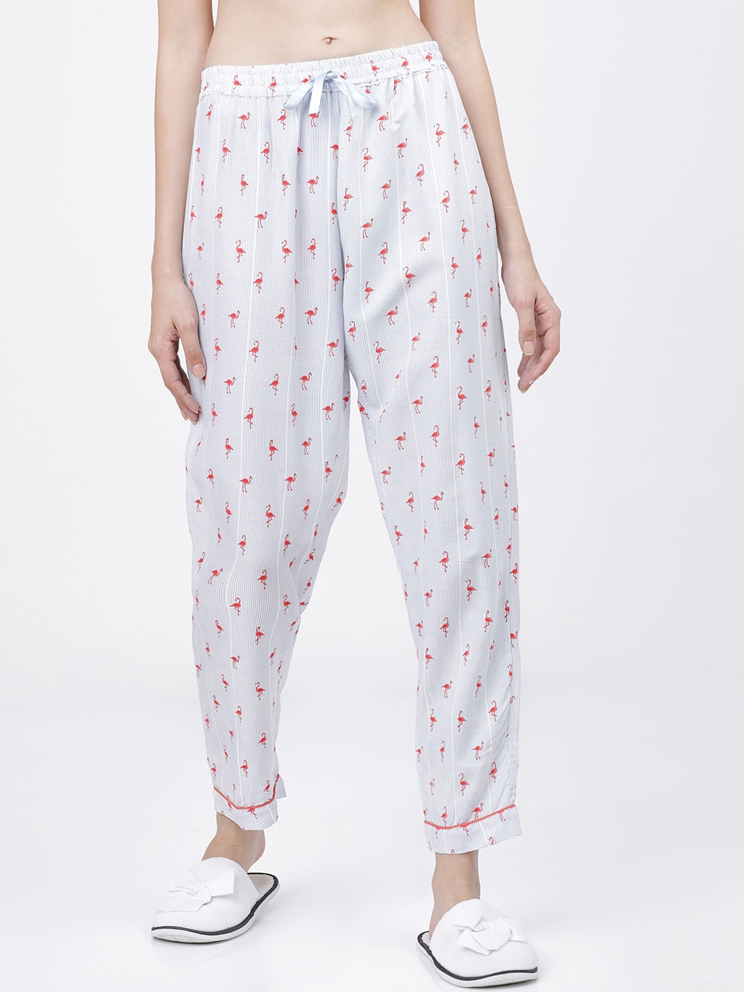 

Tokyo Talkies Women Blue & Pink Flamingo Printed Lounge Pants