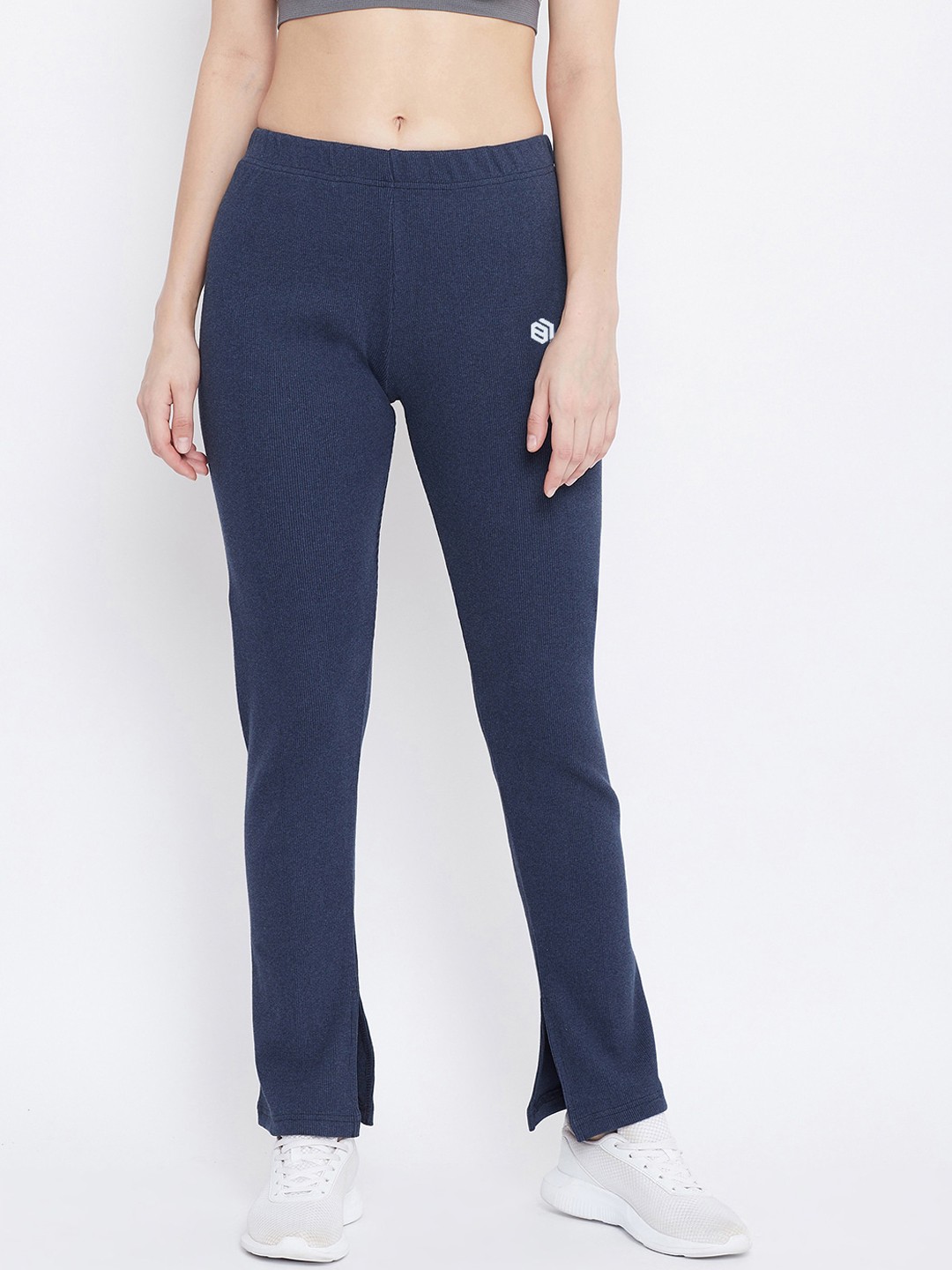 

Bishop Cotton Women Navy Blue Solid Straight-Fit Track Pants