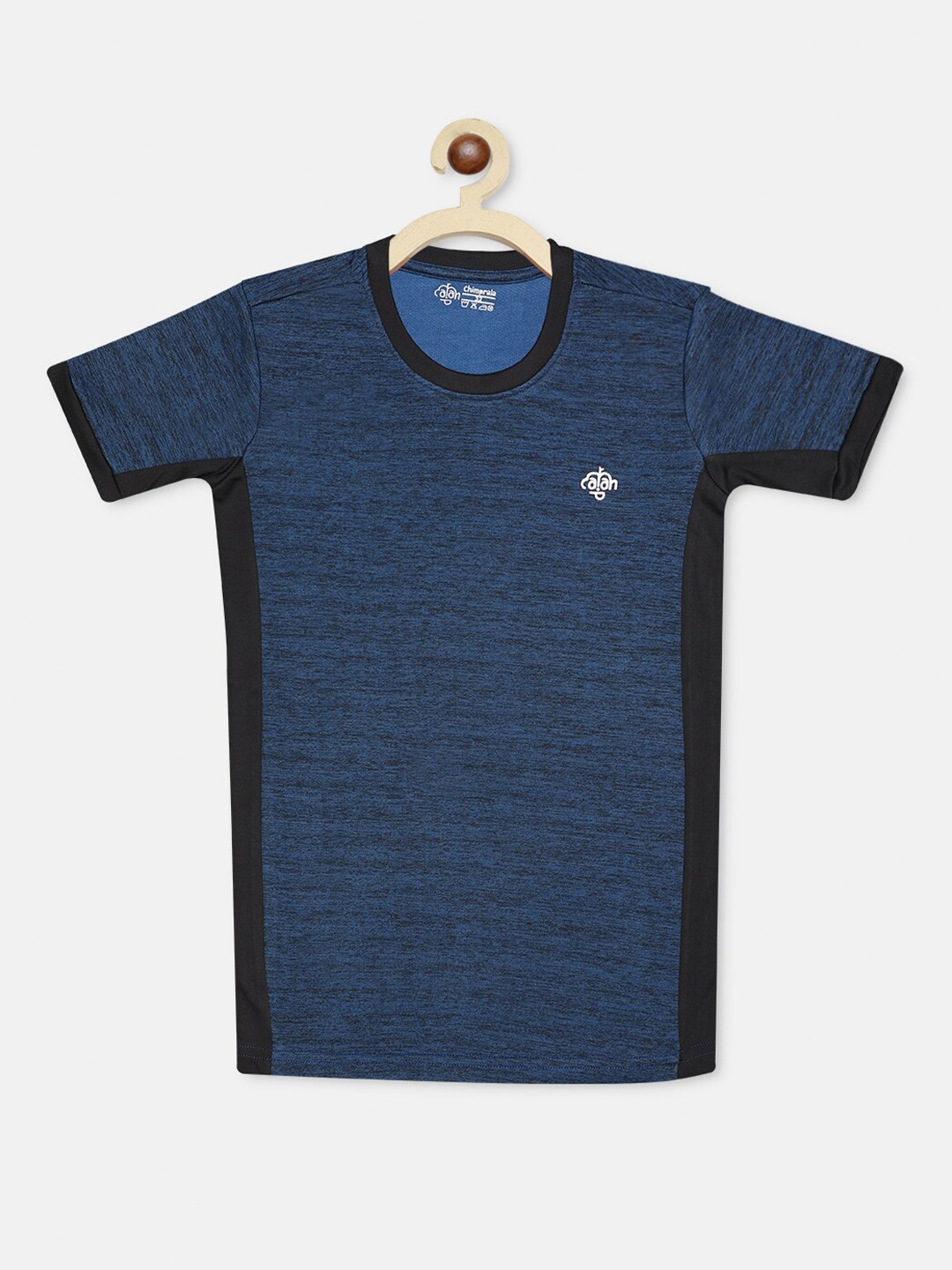 

CHIMPRALA Girls Blue Solid Round Neck T-shirt
