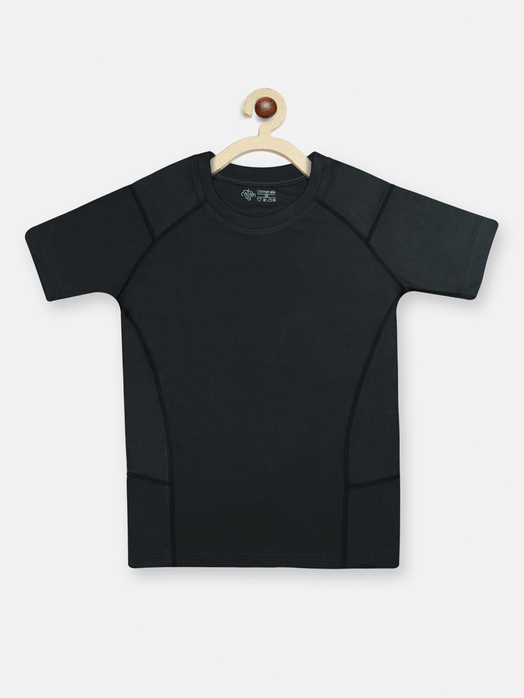 

CHIMPRALA Girls Charcoal Outdoor T-shirt