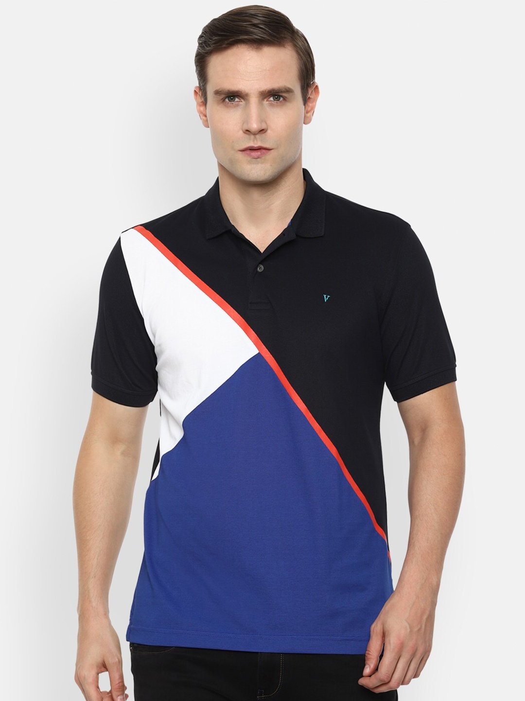 

Van Heusen Sport Men Black Polo Collar T-shirt