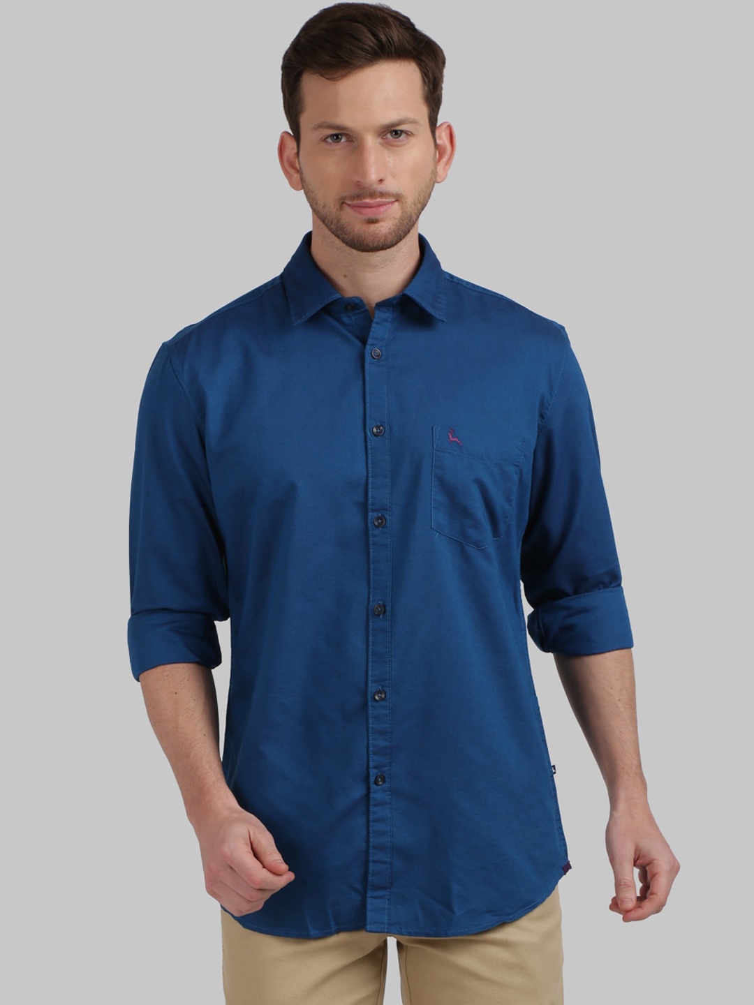 

Parx Men Blue Slim Fit Casual Shirt