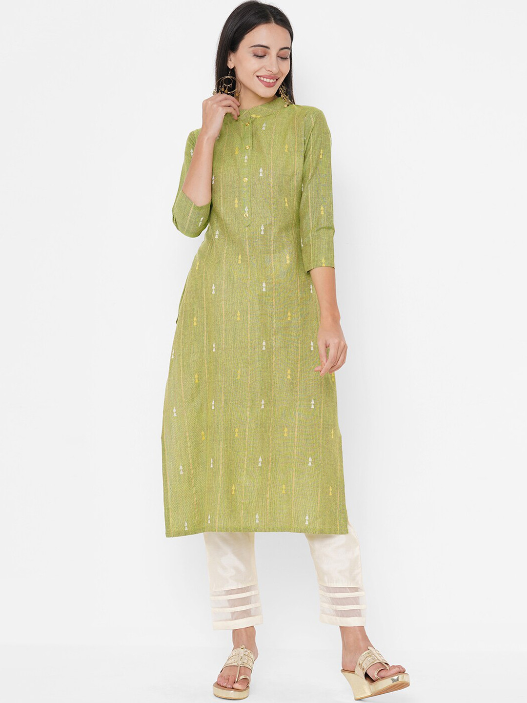 

FASHOR Women Lime Green Kurta