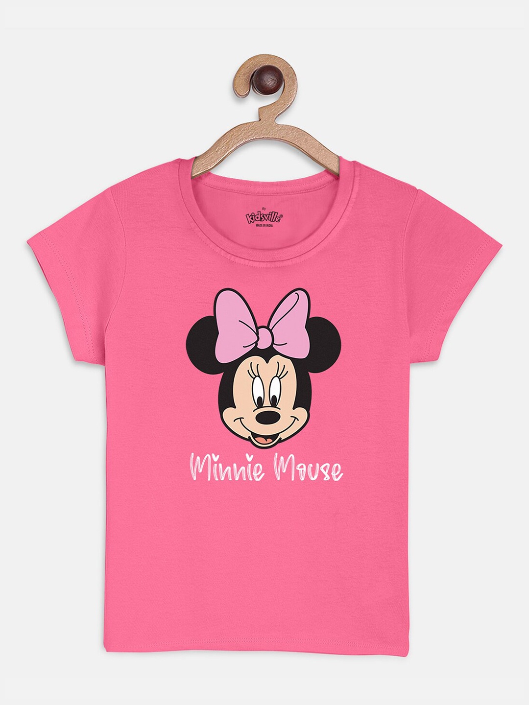 

Kids Ville Mickey & Friends Girls Pink Printed T-shirt
