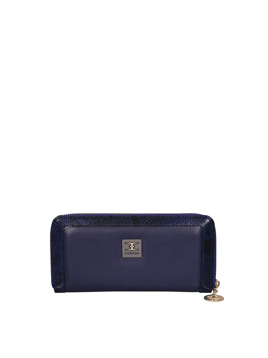 

ESBEDA Women Blue & Black Solid Zip Around Wallet
