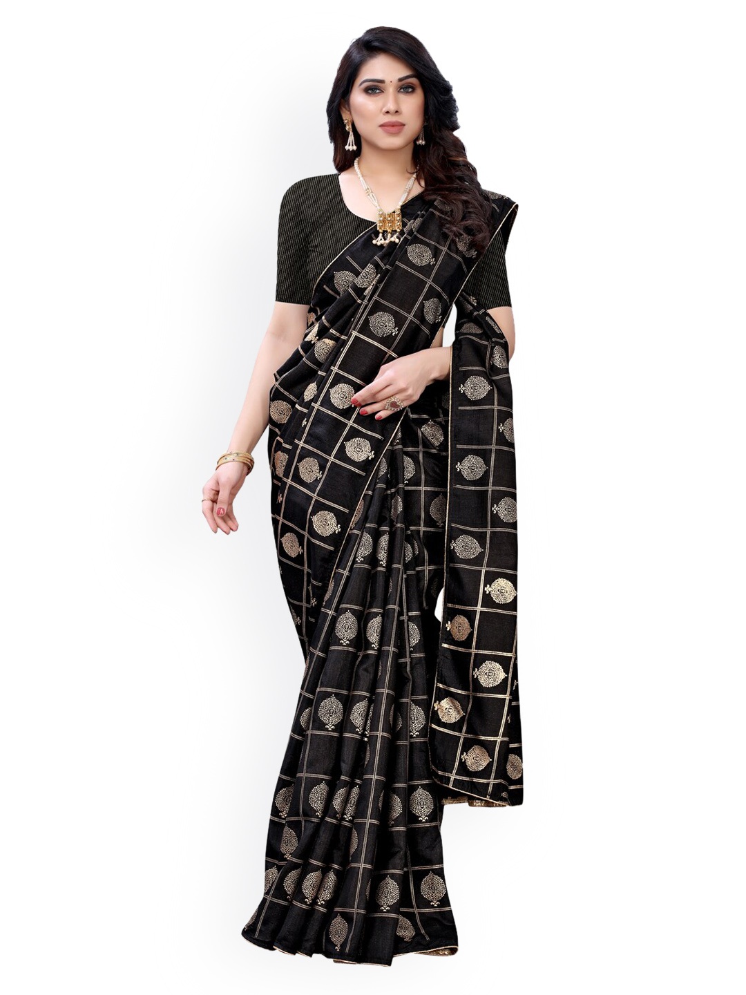 

KALINI Black Embroidered Saree