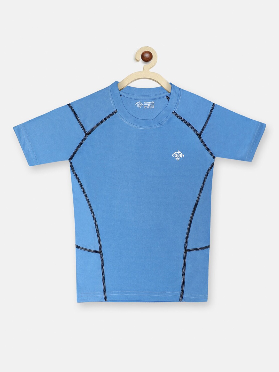 

CHIMPRALA Girls Blue Round Neck T-shirt