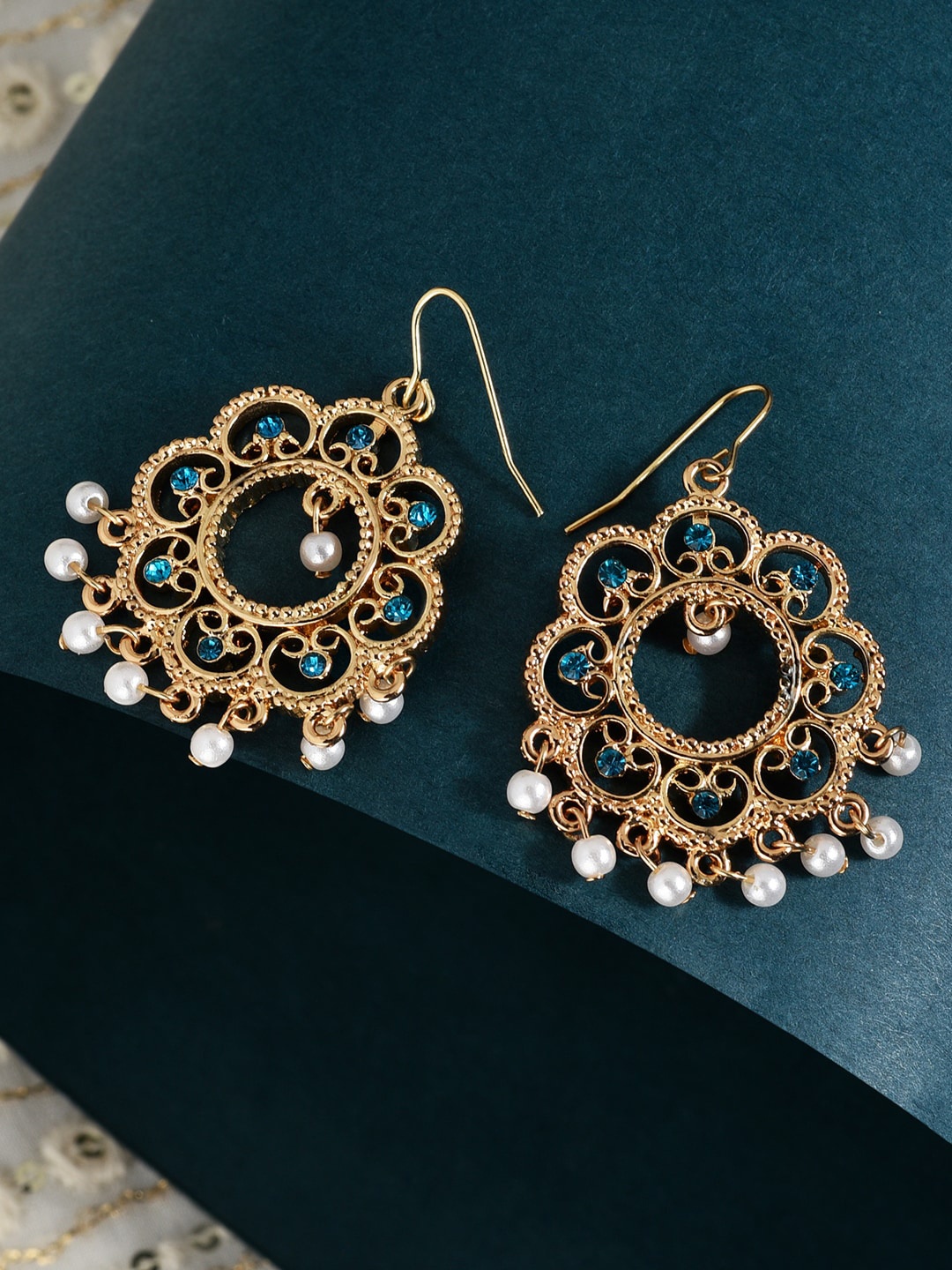 

Accessorize London Women Ethnic Blue Filigree Hoops Earrings