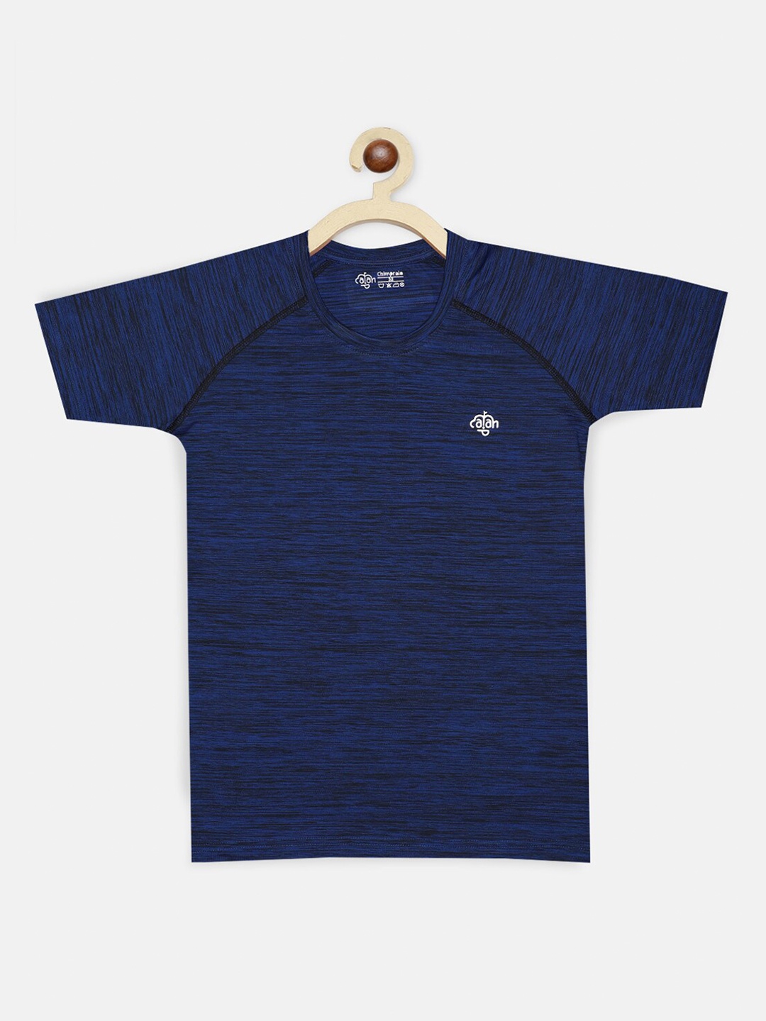 

CHIMPRALA Girls Blue Solid Round Neck T-shirt