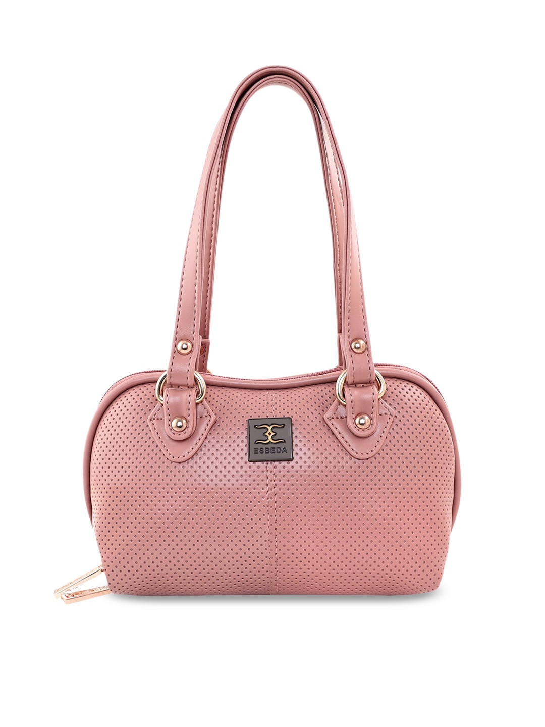

ESBEDA Peach-Coloured Textured Handheld Bag
