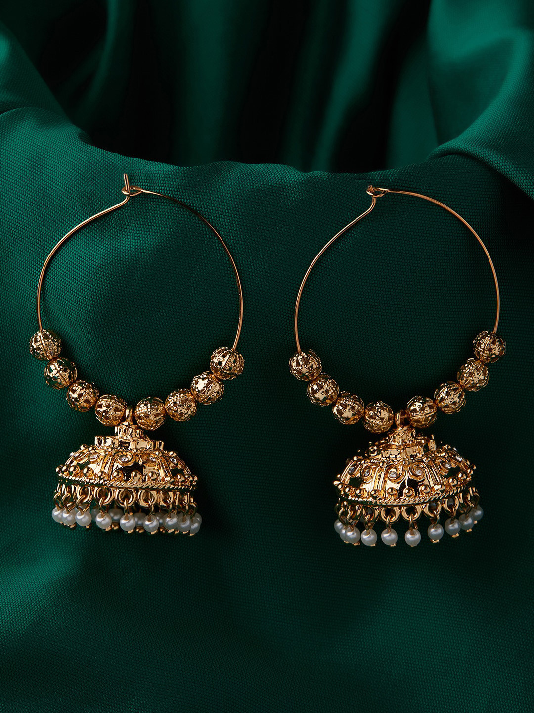 

Accessorize London Ethnic Jhumkas Earrings, Gold