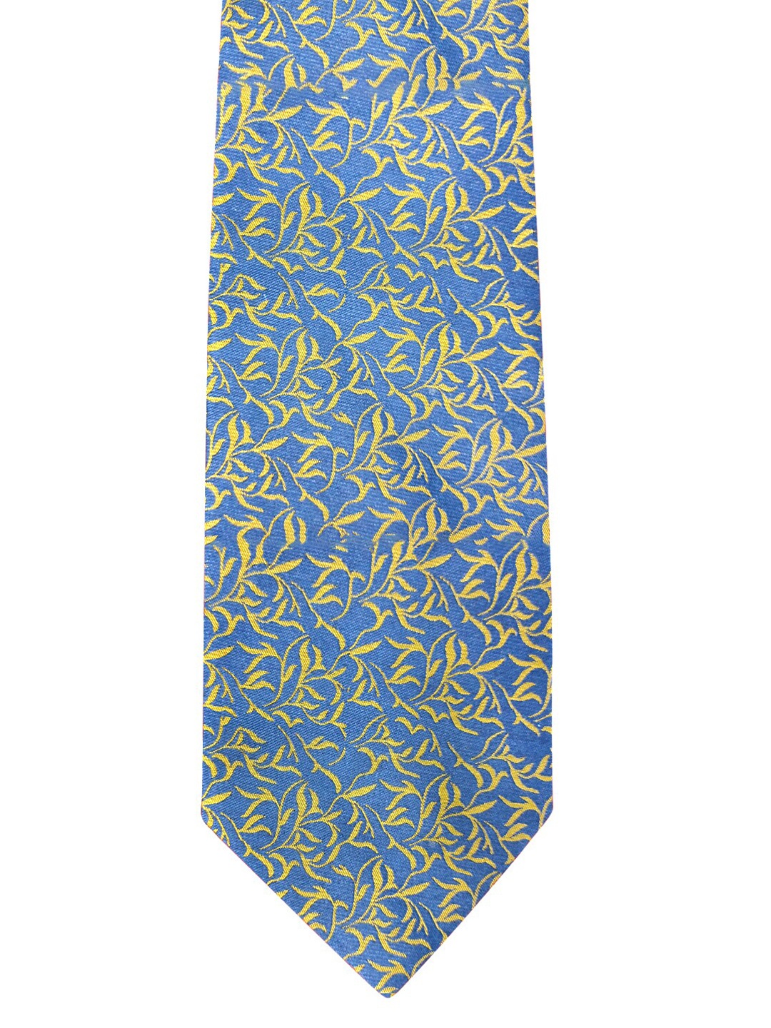 

Blacksmith Men Blue & Yellow Printed Broad Tie