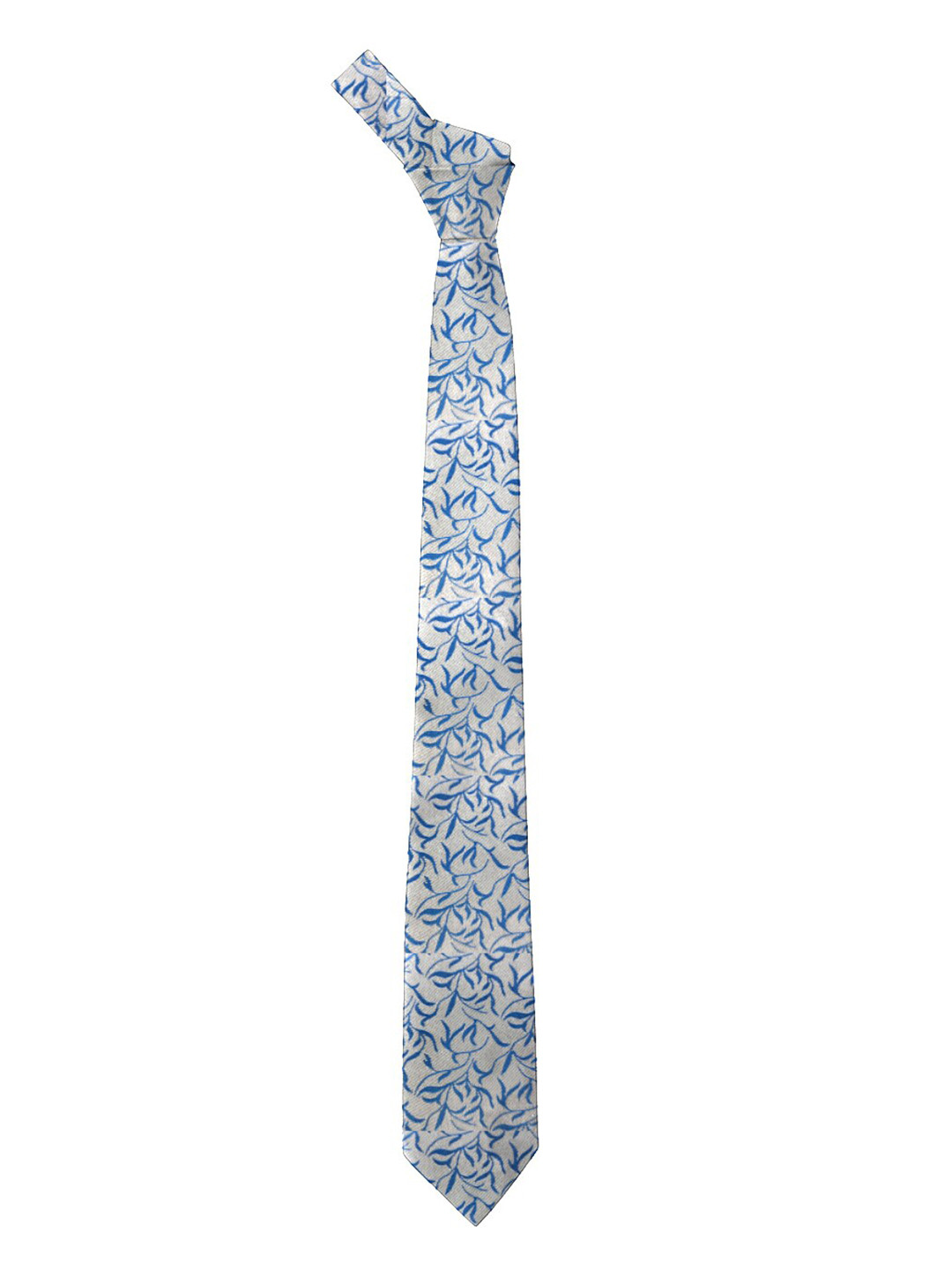 

Blacksmith Men Beige & Blue Printed Broad Tie
