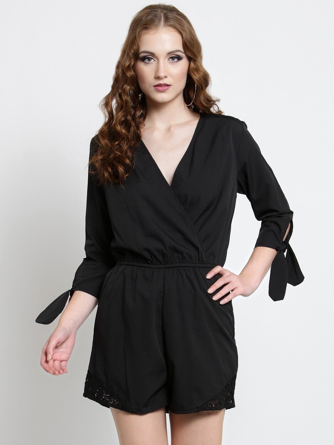

Sera Black Wrap Playsuit