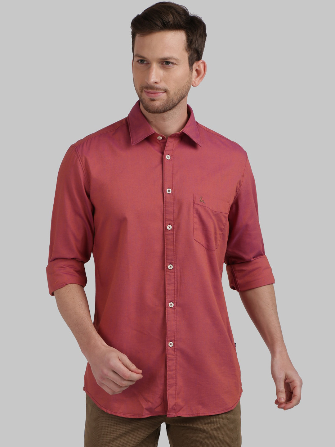 

Parx Men Orange Slim Fit Casual Shirt
