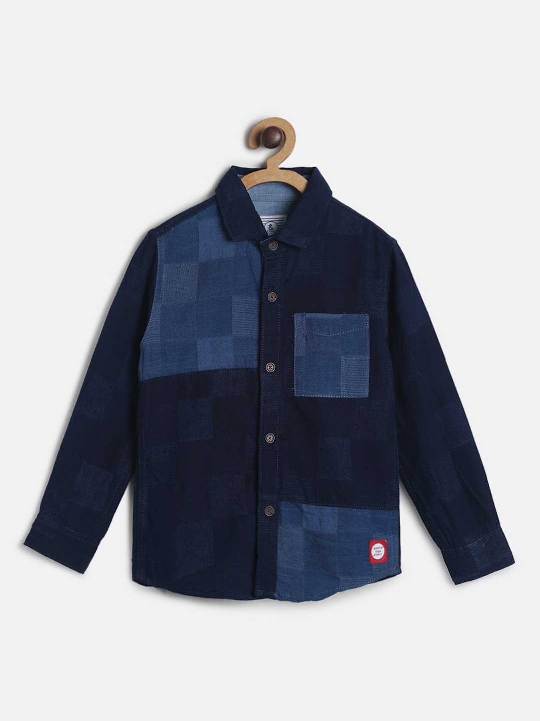 

TALES & STORIES Boys Blue Checked Casual Shirt