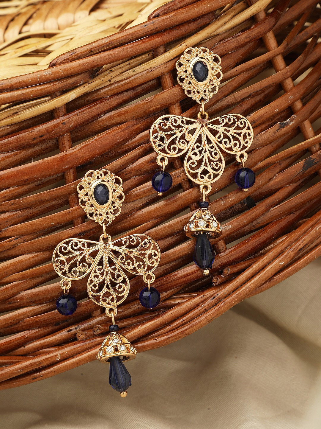 

Accessorize London Gold Contemporary Filigree Long Drop Earrings