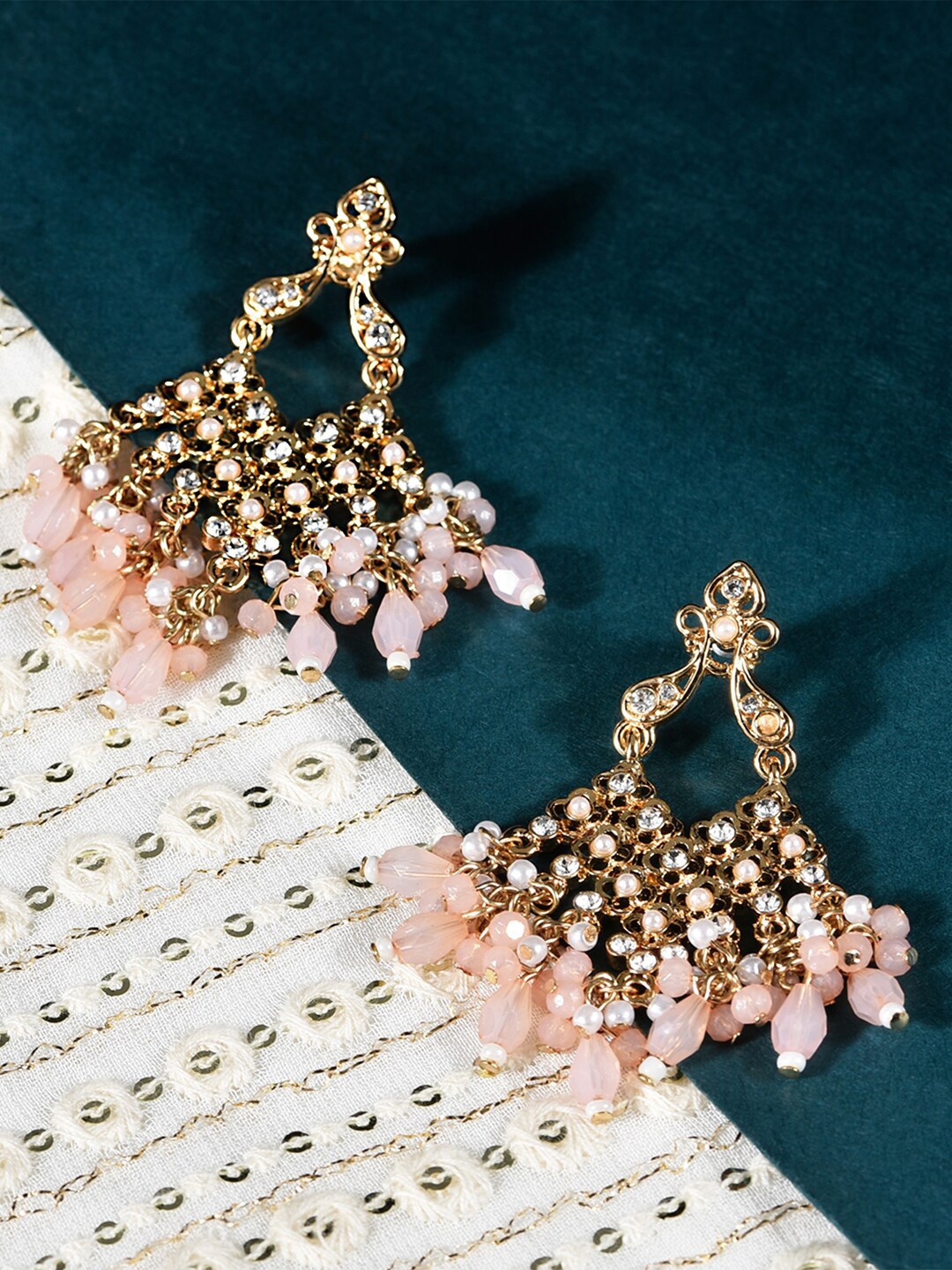 

Accessorize London Beaded Drop Earrings, Pink