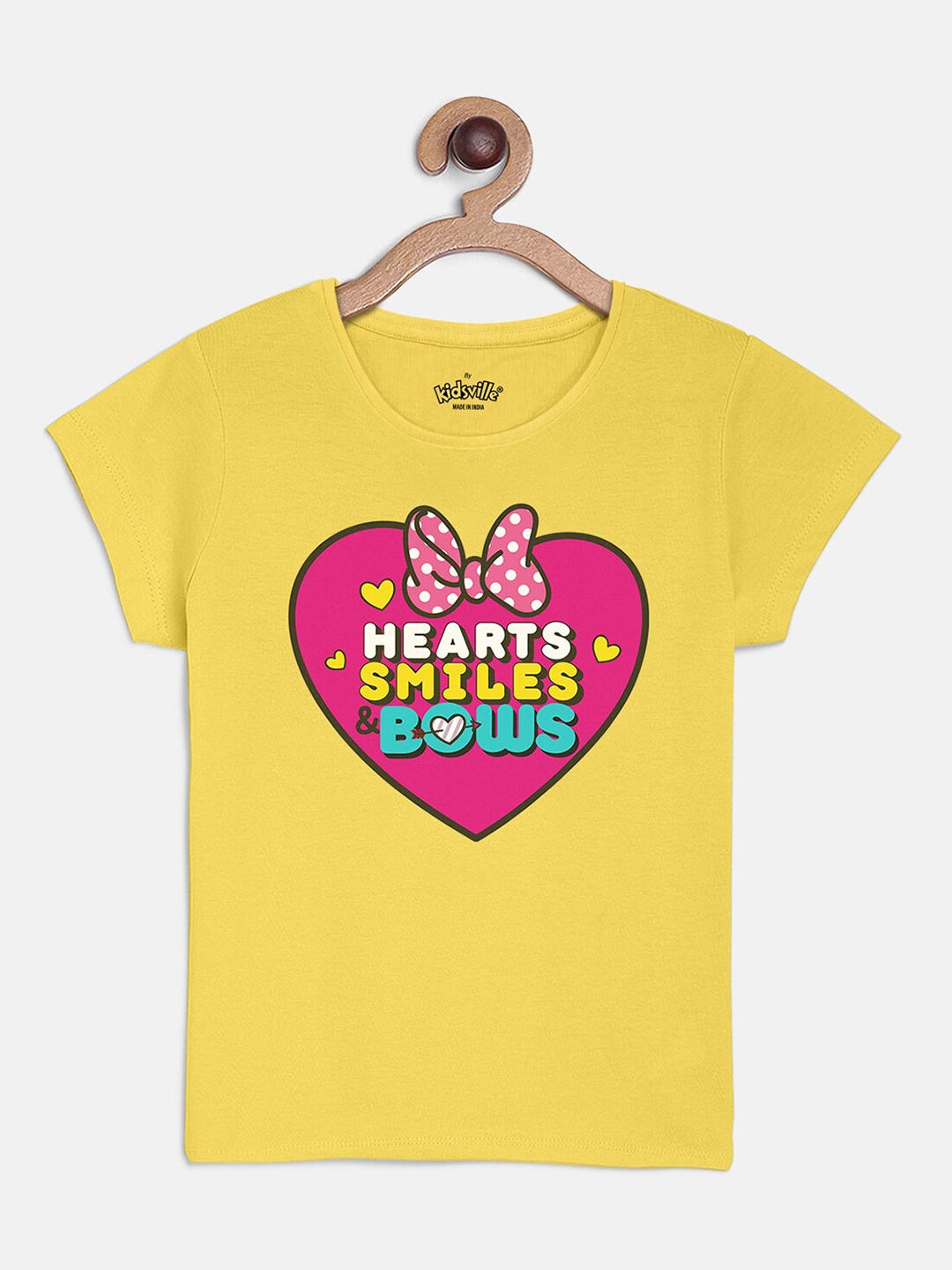 

Kids Ville Mickey & Friends Girls Yellow Printed T-shirt
