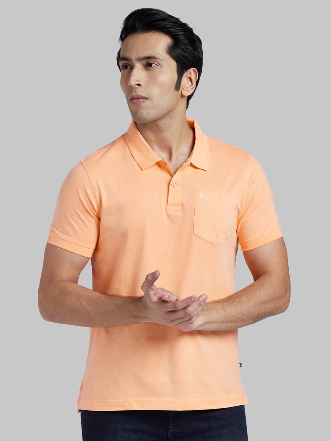

Parx Men Orange Polo Collar T-shirt