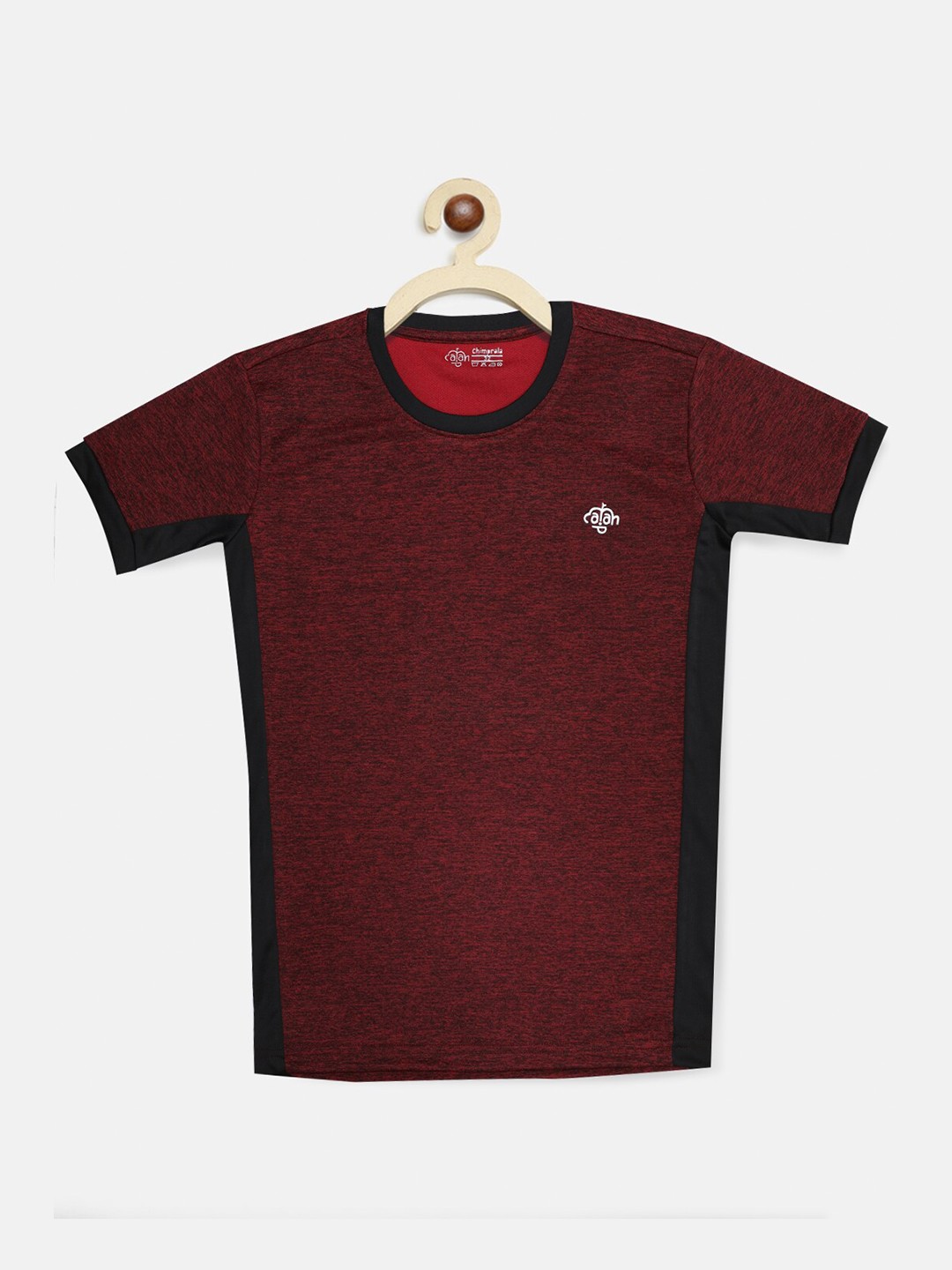 

CHIMPRALA Girls Maroon Solid Round Neck T-shirt