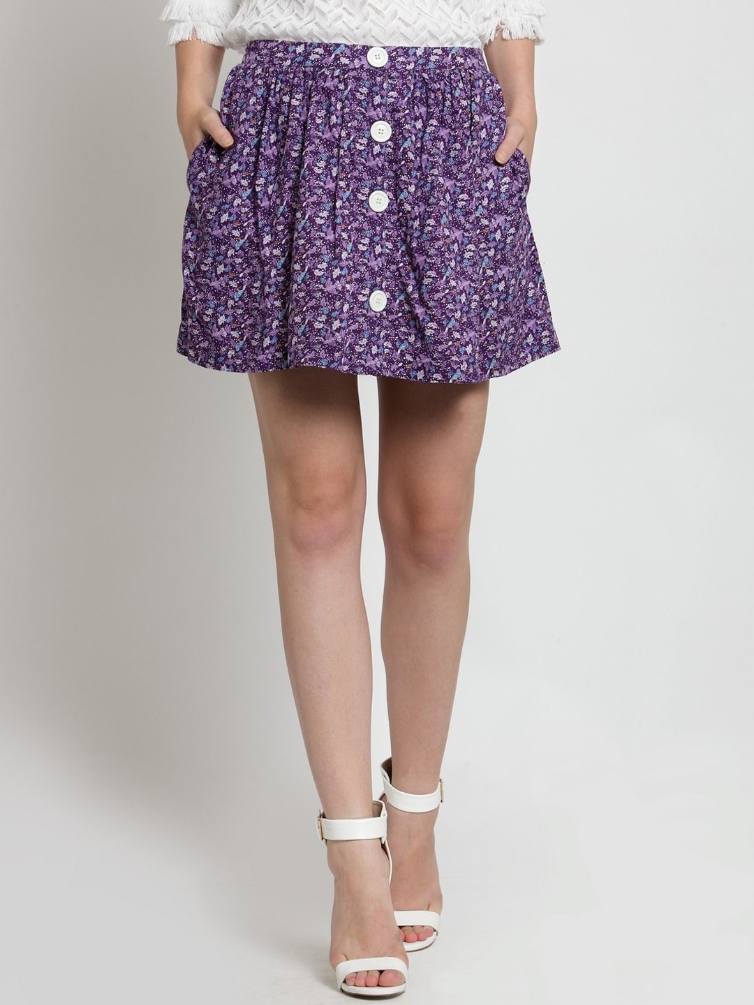

Sera Women Multicoloured Printed Mini Flared Skirt, Multi