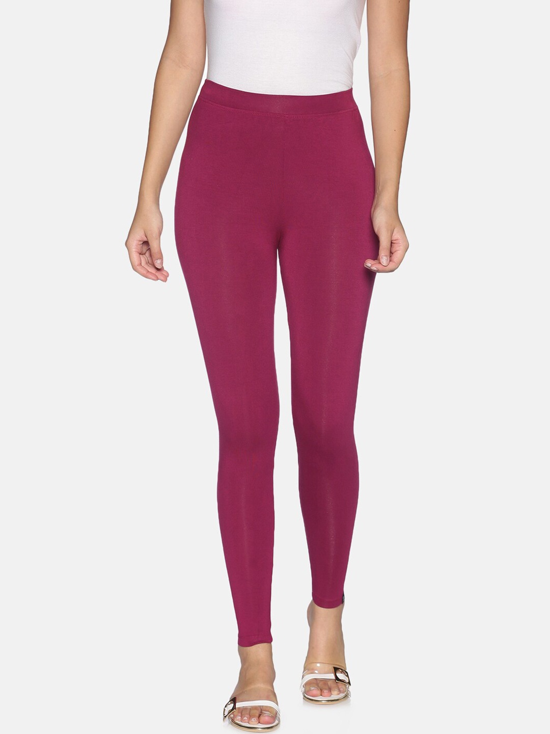 

TWIN BIRDS Women Magenta Solid Ankle Legging