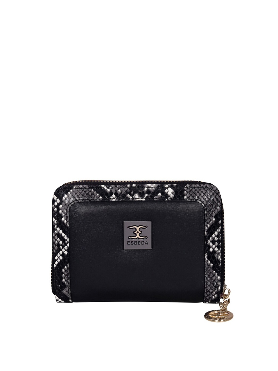 

ESBEDA Women Black Printed Zip Around Wallet