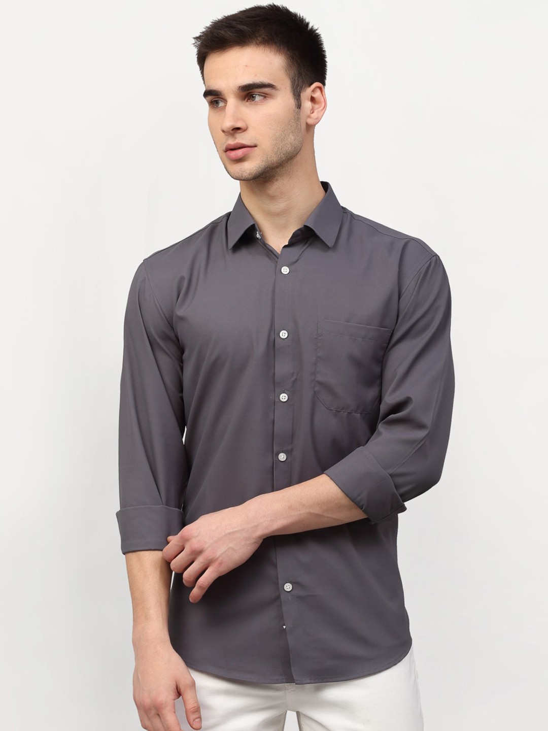 

JAINISH Men Grey Solid Regular Fit Casual Shirt