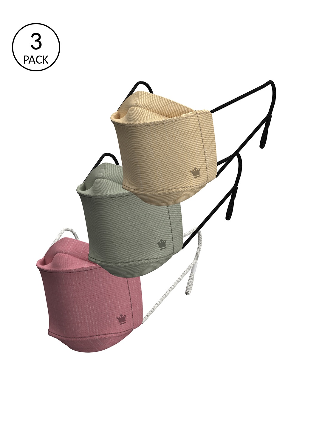 

Louis Philippe Pack Of 3 Assorted 3-Ply Reusable Protective Outdoor Cotton Masks