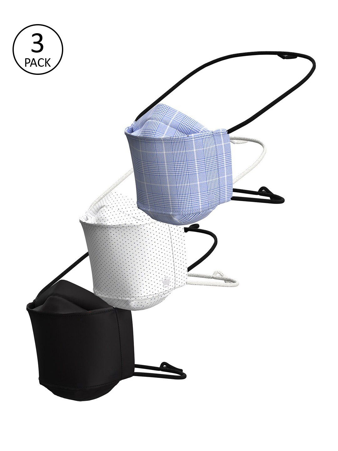 

Louis Philippe Men Pack Of 3 Assorted 3-Ply Cotton Reusable Protective Outdoor Masks