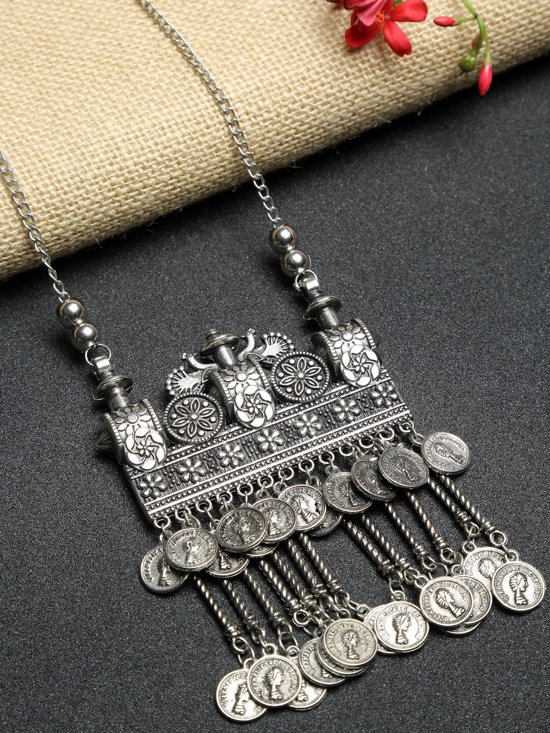 

NEUDIS Silver-Plated Alloy Oxidised Necklace