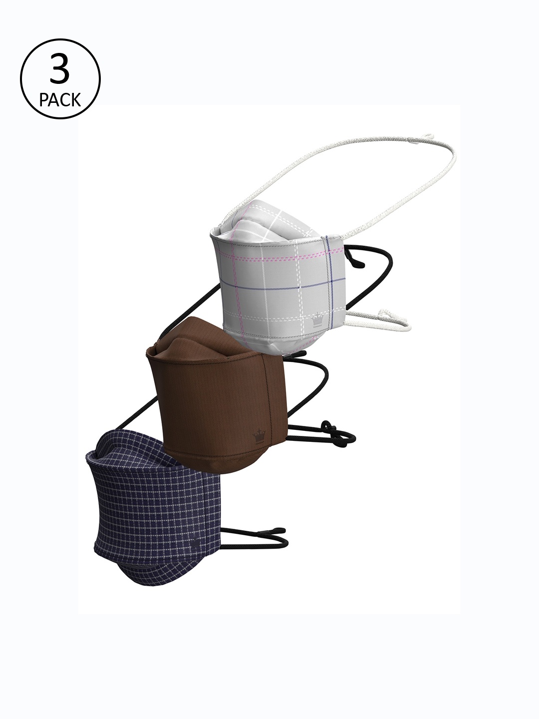 

Louis Philippe Men Pack Of 3 Assorted Cotton 3-Ply Reusable Outdoor Cloth Masks