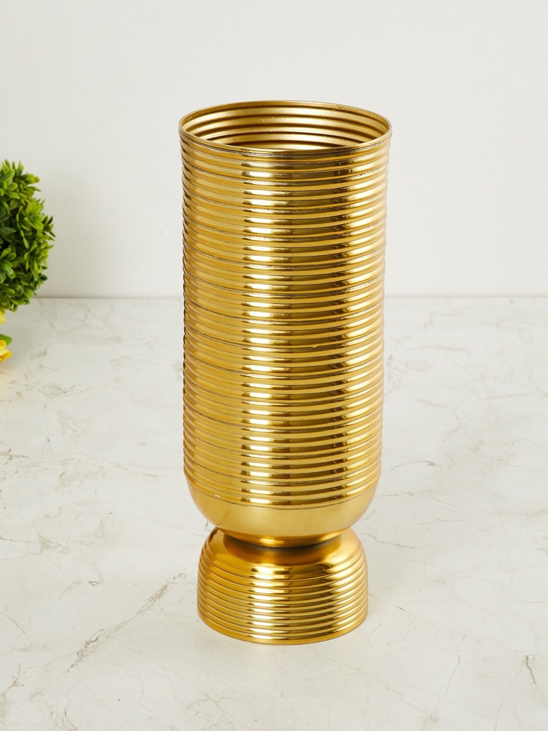 

Home Centre Gold-Toned Ribbed Leon Cesar Large Vase