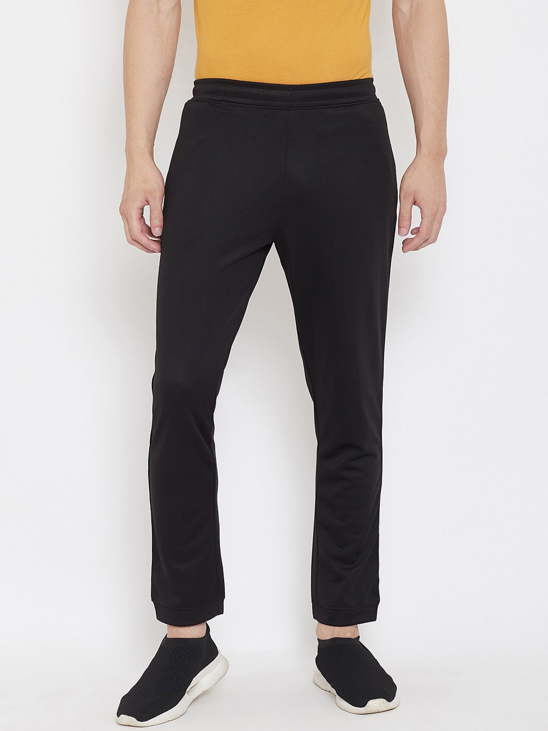 

Okane Men Black Solid Track Pants