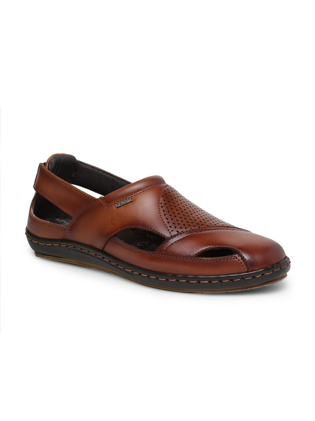 

VON WELLX GERMANY Men Tan Leather Shoe-Style Sandals