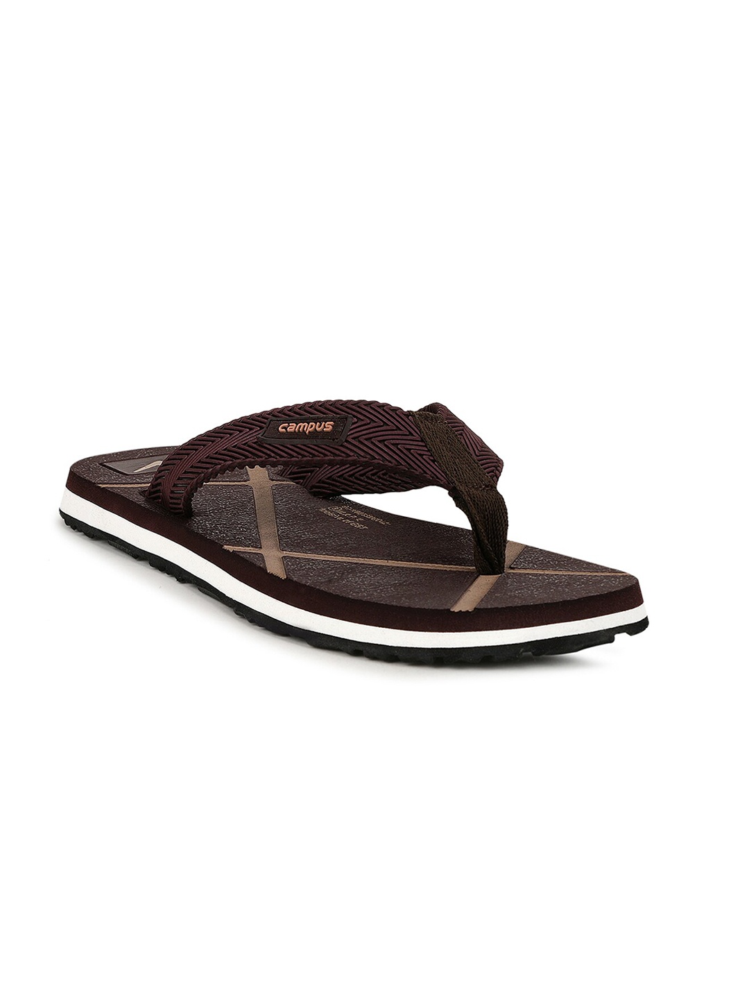 

Campus Men Brown & Black Printed Thong Flip-Flops