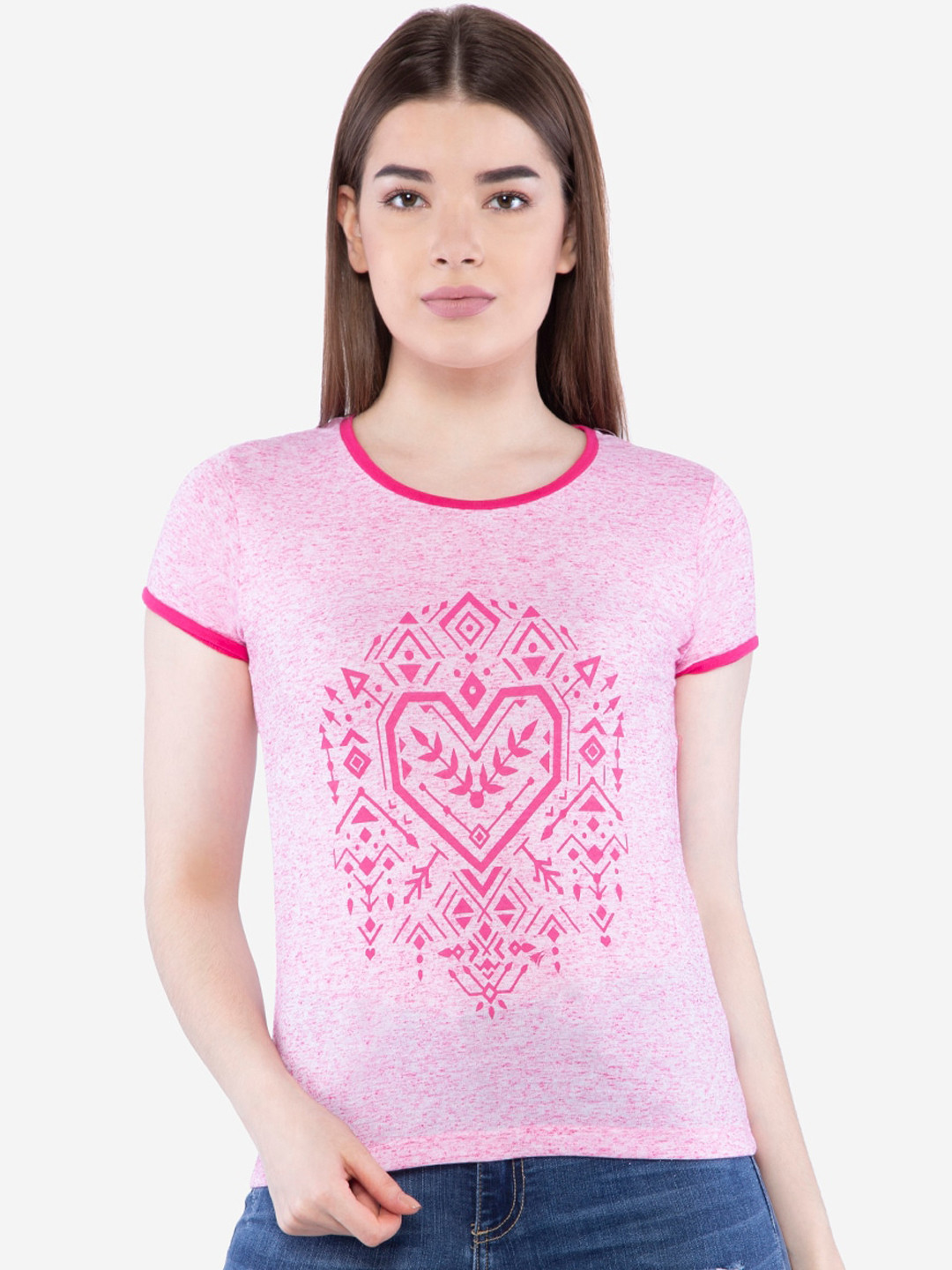 

NEVA Pink Cotton Regular Top