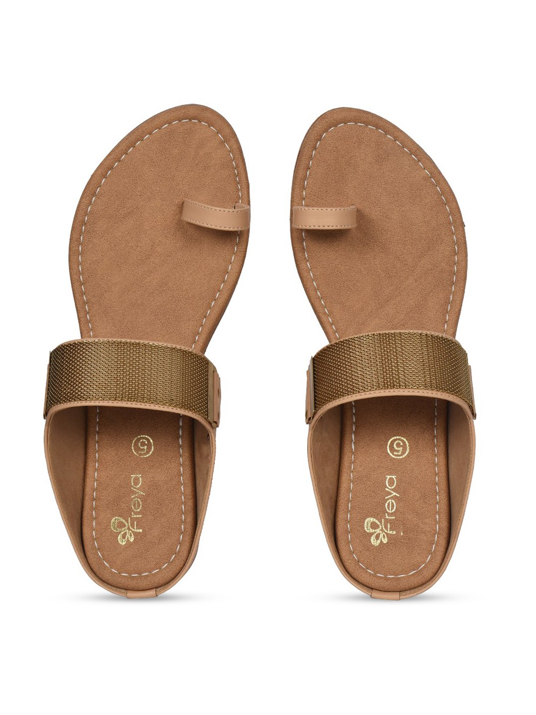 

Ajanta Women Beige Ethnic One Toe Flats