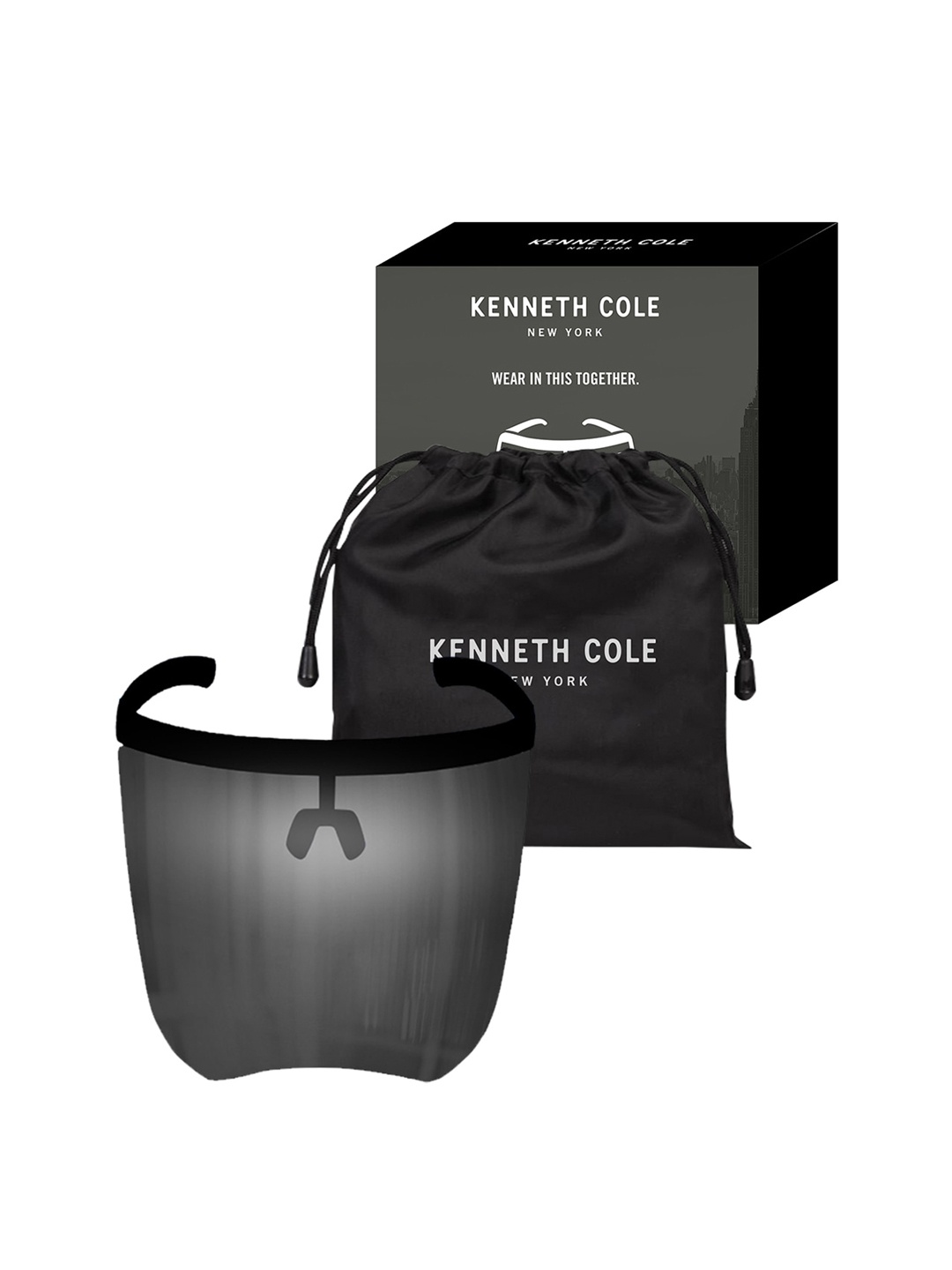 

Kenneth Cole Unisex Black & Grey Solid Goggle Style Face Shield With 180 Safety Coverage