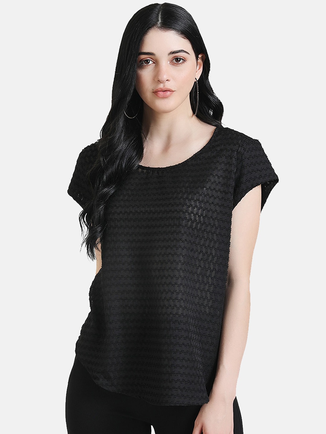 

Kazo Women Black Regular Top