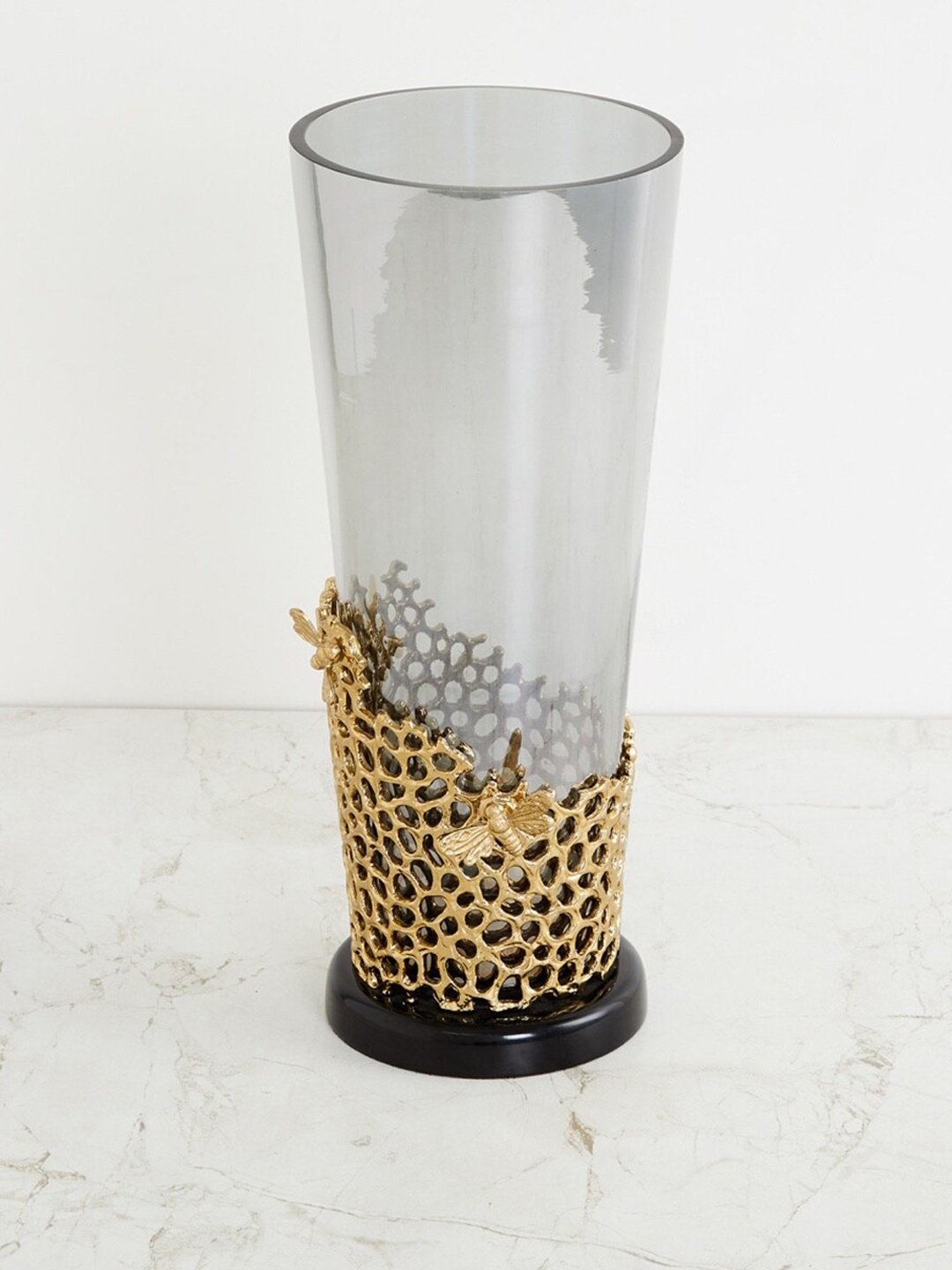 

Home Centre Gold-Toned & Grey Get The Look Honey Bee Textured Vase
