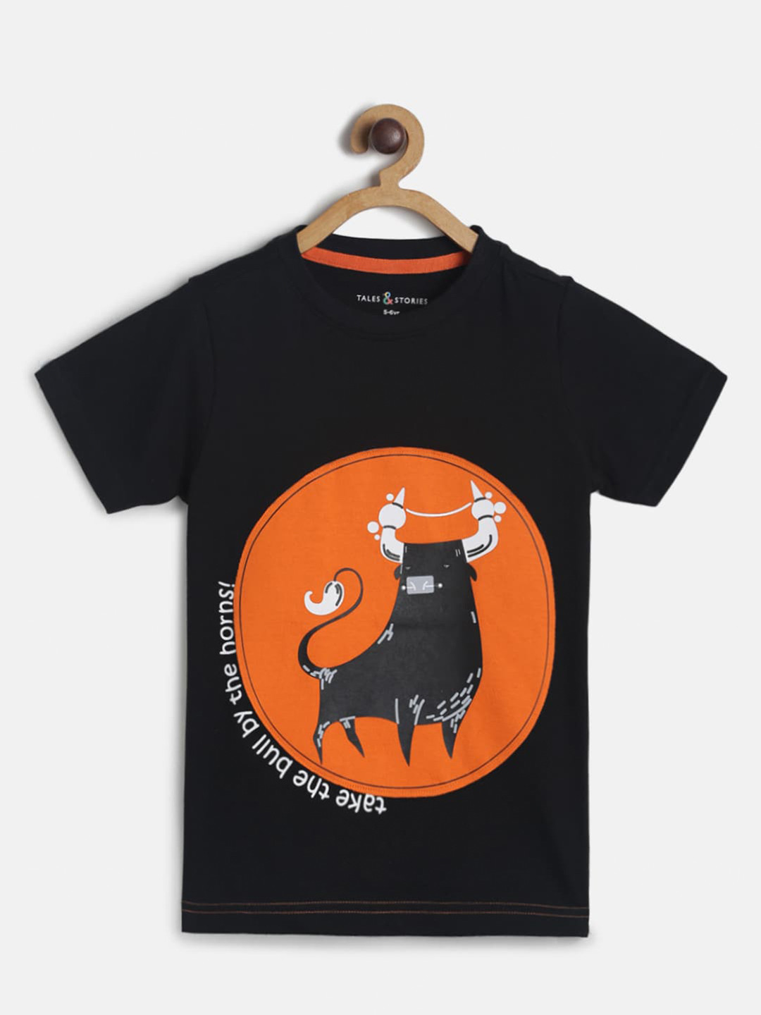

TALES & STORIES Boys Black Printed T-shirt