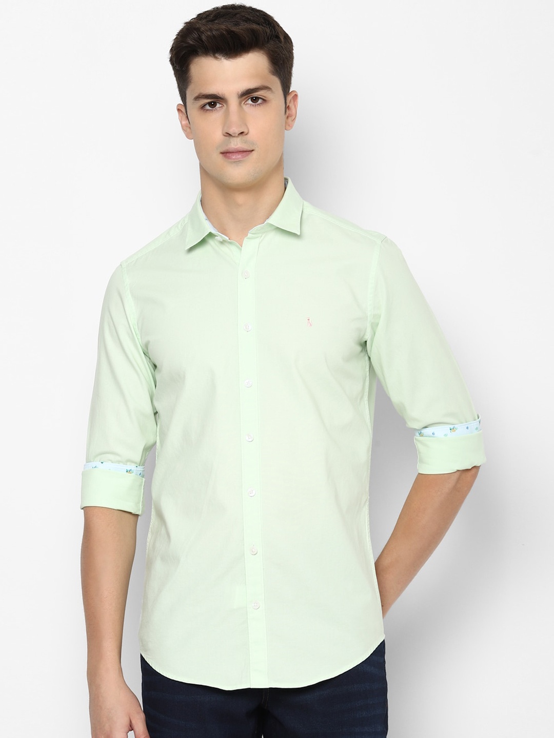 

SIMON CARTER LONDON Men Green Solid Regular Fit Casual Shirt