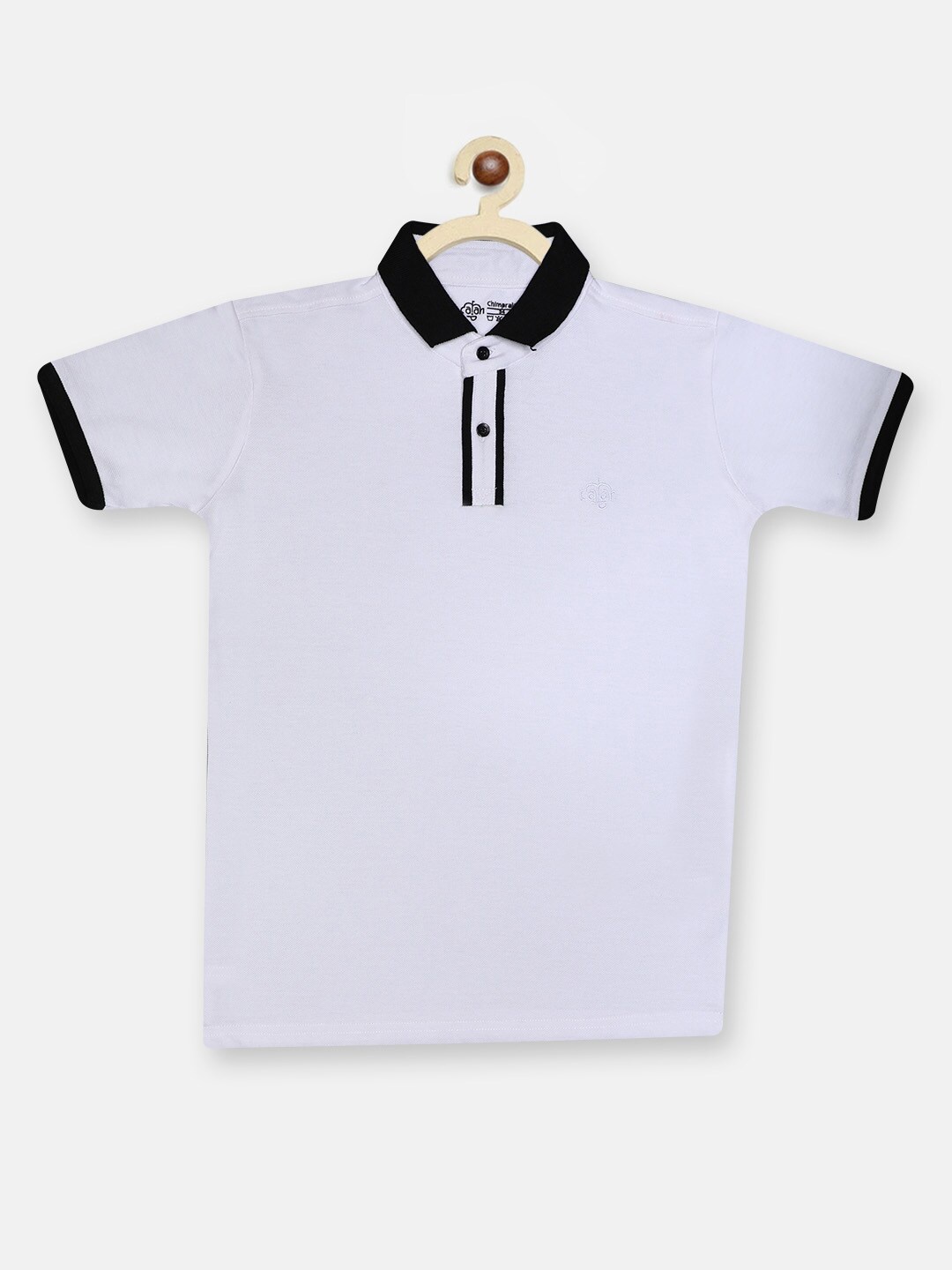 

CHIMPRALA Boys Black Polo Collar T-shirt