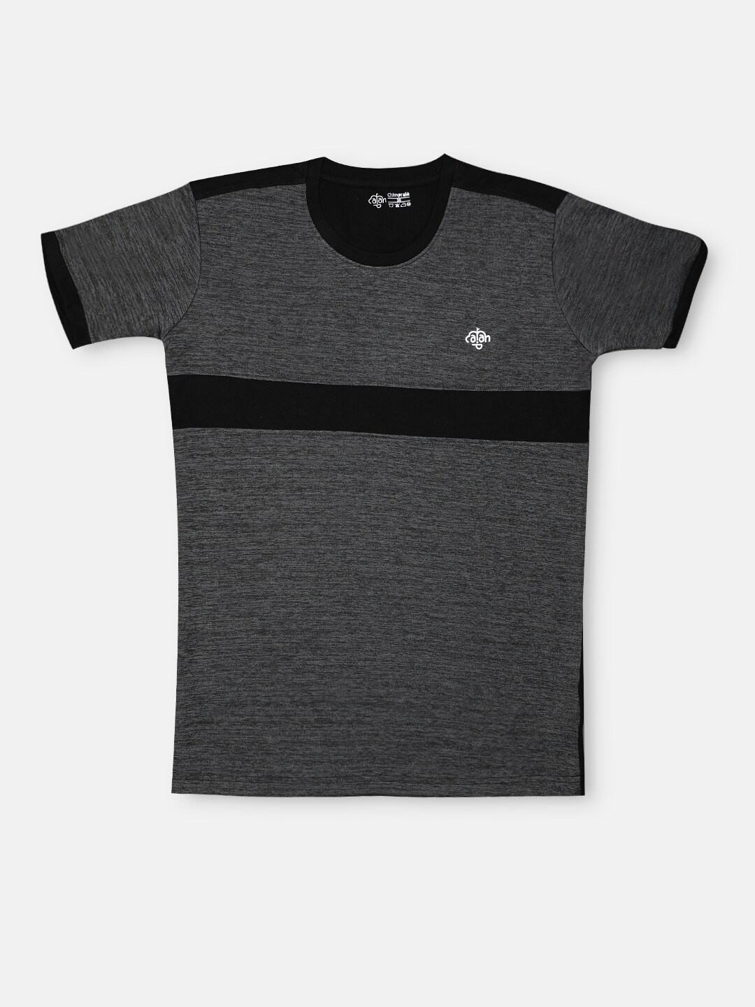 

CHIMPRALA Boys Grey & Black Colourblocked T-shirt
