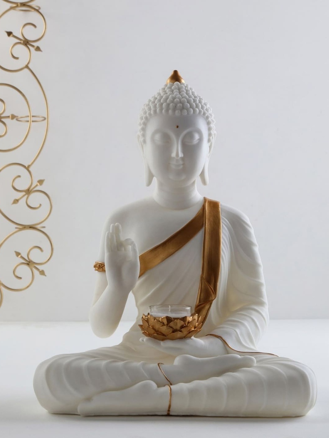 

Home Centre Noor Polyresin Buddha Figurine With T-Light Holder, White
